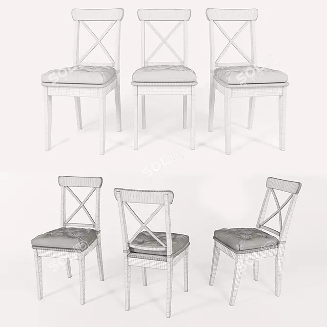 Stylish and Compact IKEA INGOLF 3D model image 3