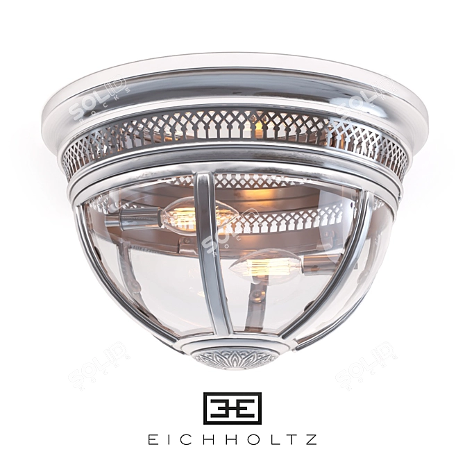 Colonial Silver Crystal Ceiling Lamp 3D model image 1