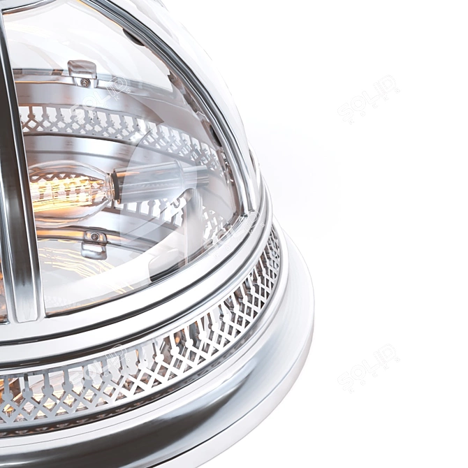 Colonial Silver Crystal Ceiling Lamp 3D model image 2