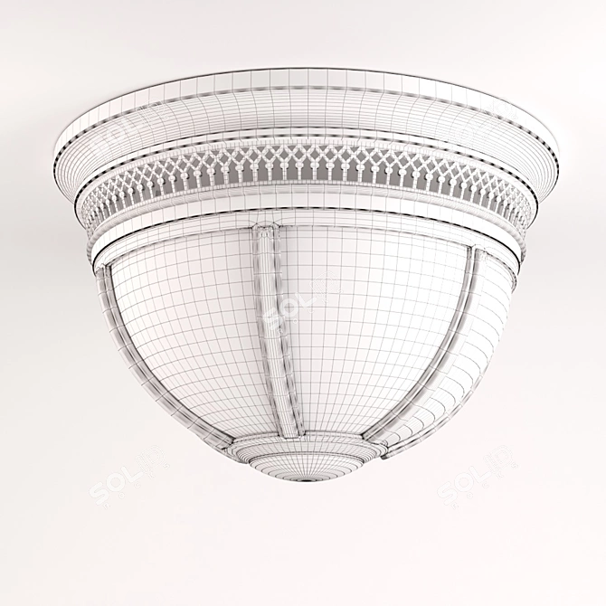 Colonial Silver Crystal Ceiling Lamp 3D model image 3