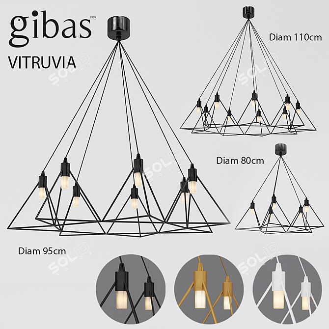 Elegant VITRUVIA Pendant Light 3D model image 1