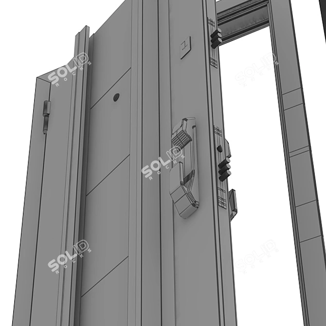 Stylish Munich Steel Door 3D model image 3