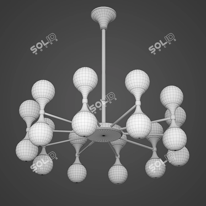 Elegant ASTORIA Chandelier - Agb/Pn Finish 3D model image 2