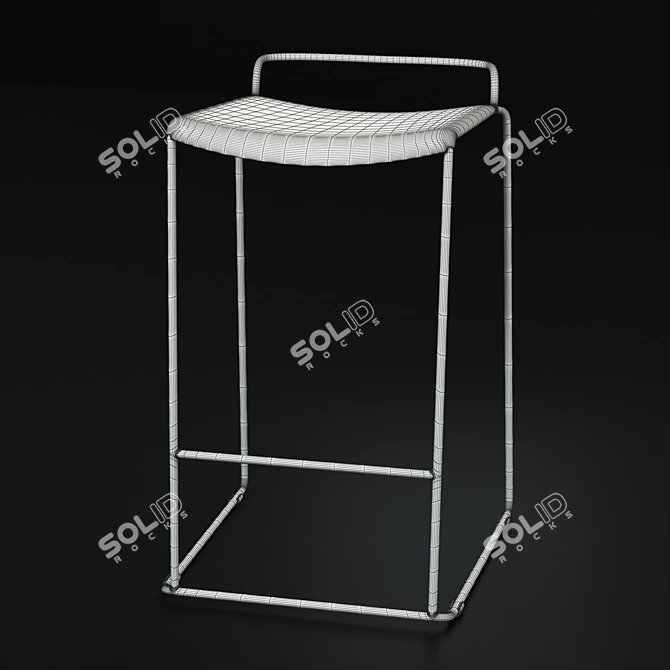 Sleek Uccio Stool: Brass, White, Black 3D model image 3