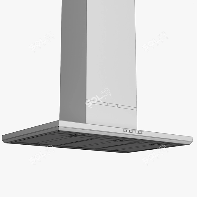 Elegant Bosch Island Chimney Hood 3D model image 3