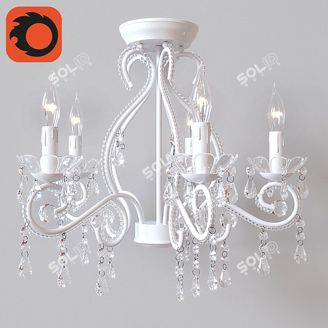 Lydia Flushmount Kids Chandelier 3D model image 1