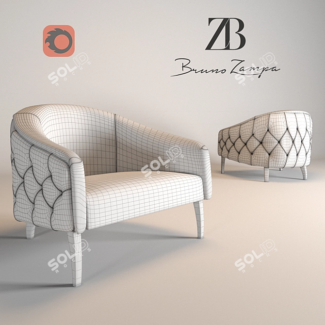 Luxury Bruno Zampa MARYLOU Armchair 3D model image 2