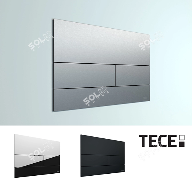 TECEsquare II Flush Panels: Simplistic Elegance in Stainless Steel 3D model image 1