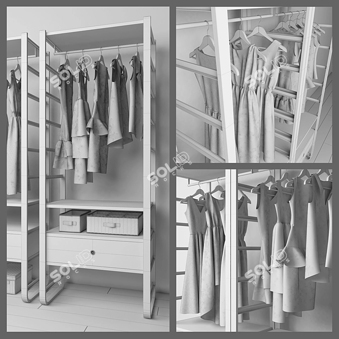 IKEA Women's Clothing: ELVARLI Open Storage System 3D model image 3