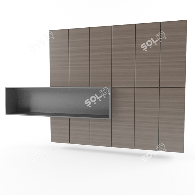 Modern Wall Unit with Rectangular Shelf 3D model image 1