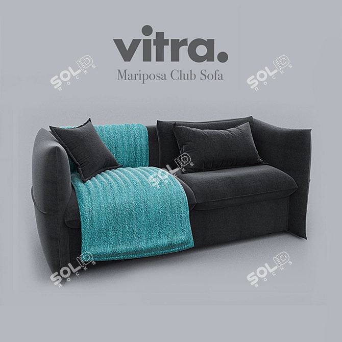 Luxurious Mariposa Club Sofa 3D model image 1