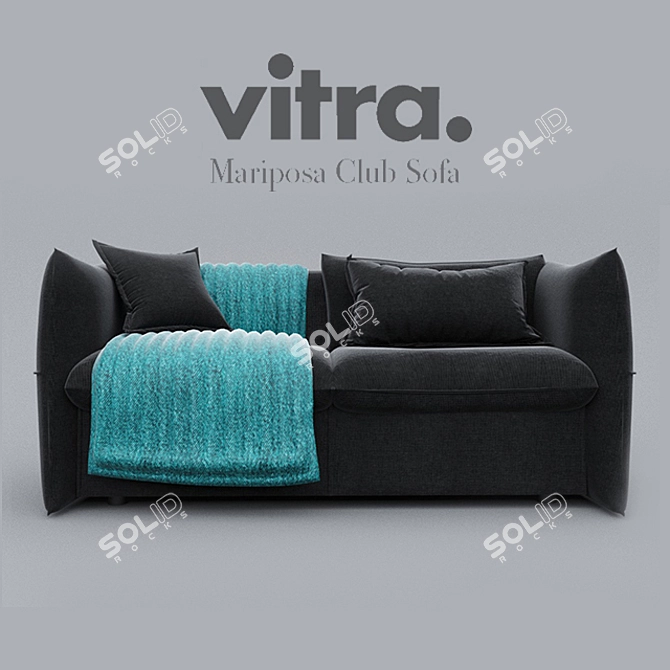 Luxurious Mariposa Club Sofa 3D model image 2