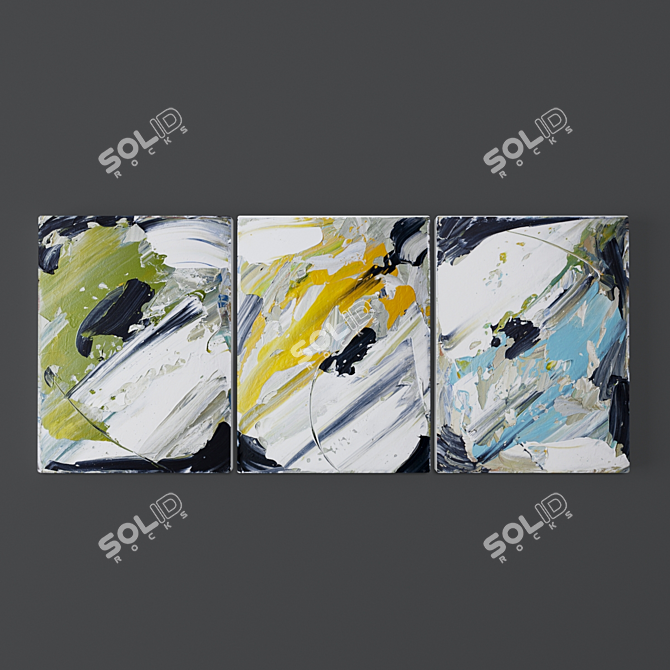 Vibrant Abstract Art Set 3D model image 1