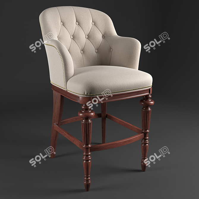 Boswell Swivel Bar Stool: Elegant Seating Solution | Frontgate 3D model image 1