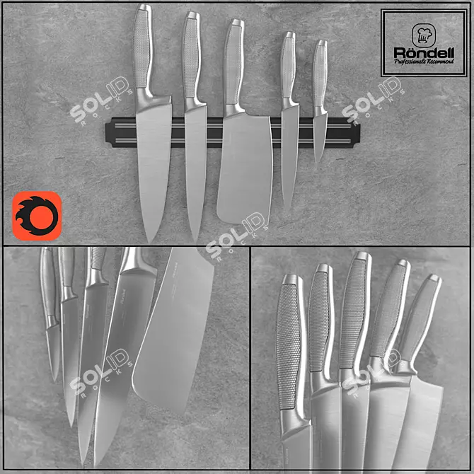 Rondell Messer RD-332 Knife Set 3D model image 1