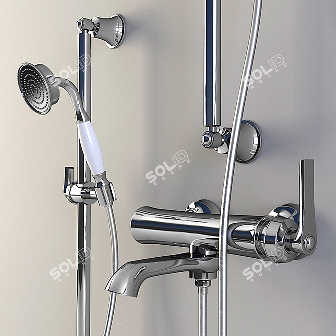 Luxury Bath & Shower Faucet Set 3D model image 2