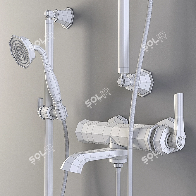 Luxury Bath & Shower Faucet Set 3D model image 3