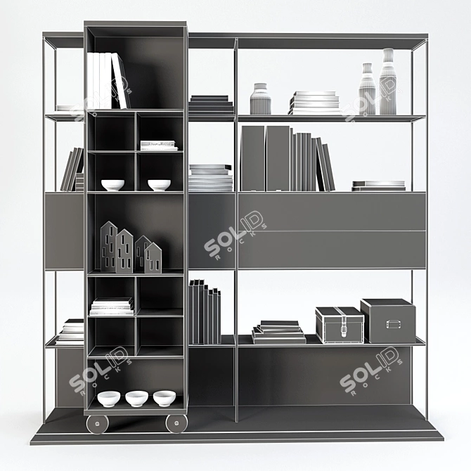 Literatura Open Bookshelf: Functional Elegance 3D model image 3