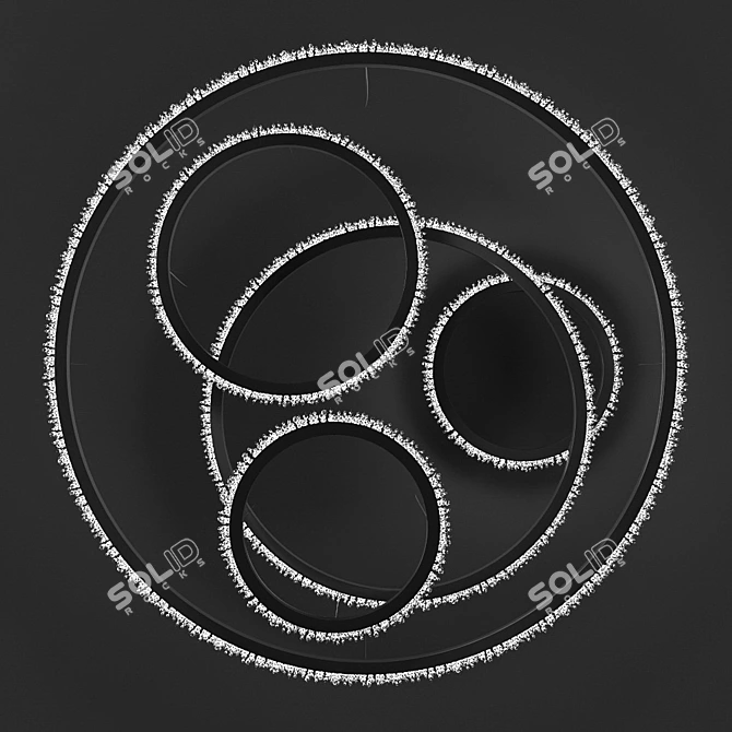 Elegant Halo Crystal Chandeliers 3D model image 2