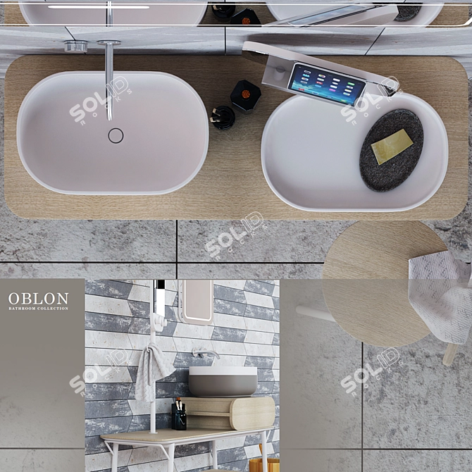 Obolon Bathroom Furniture: Novello Spain 3D model image 2