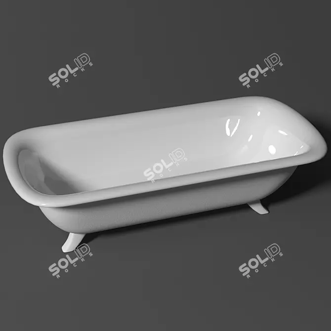 Elegant Enamelled Bathtub 3D model image 1