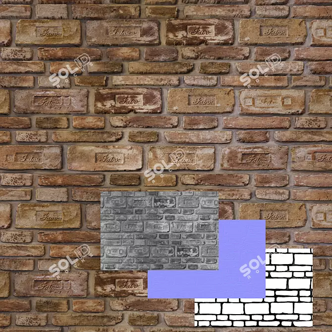 Title: Rustic Brick Wall Décor 3D model image 1