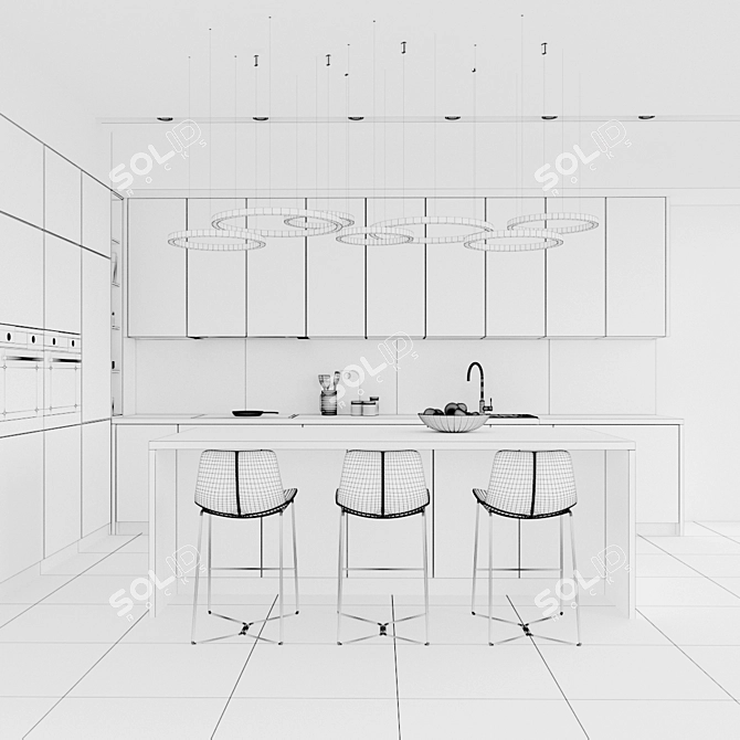 Essential Kitchen Set 3D model image 3