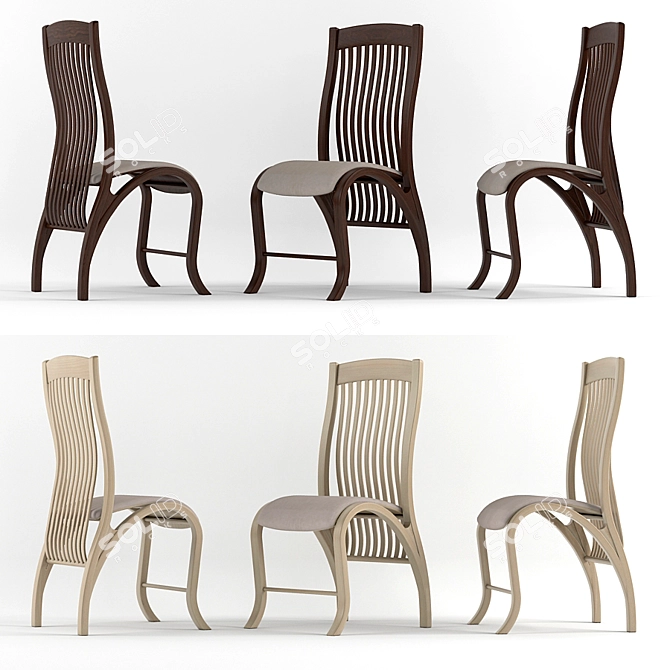 Title: Bentwood Chair: Unique Custom Design 3D model image 1