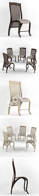 Title: Bentwood Chair: Unique Custom Design 3D model image 2