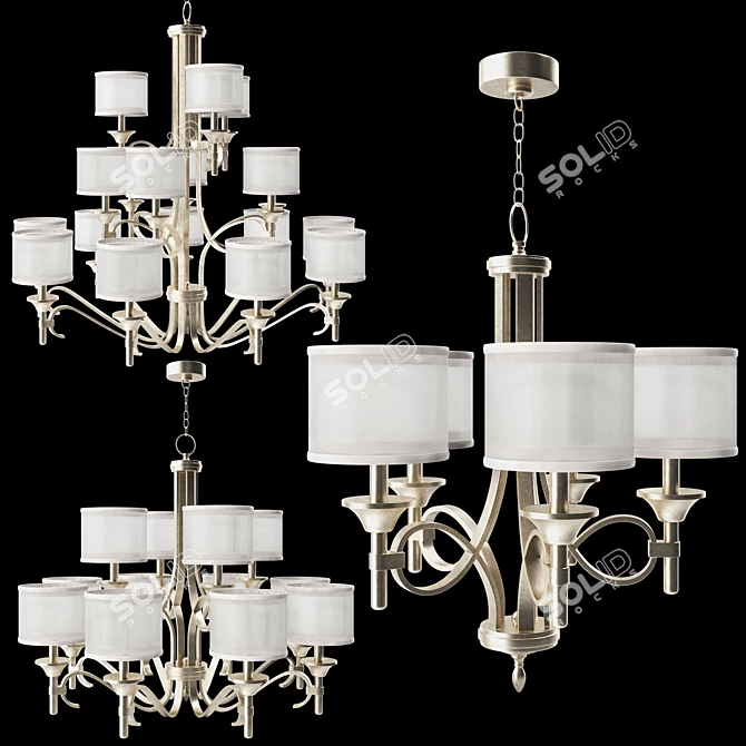 Elegant Lacey Collection Chandeliers 3D model image 1
