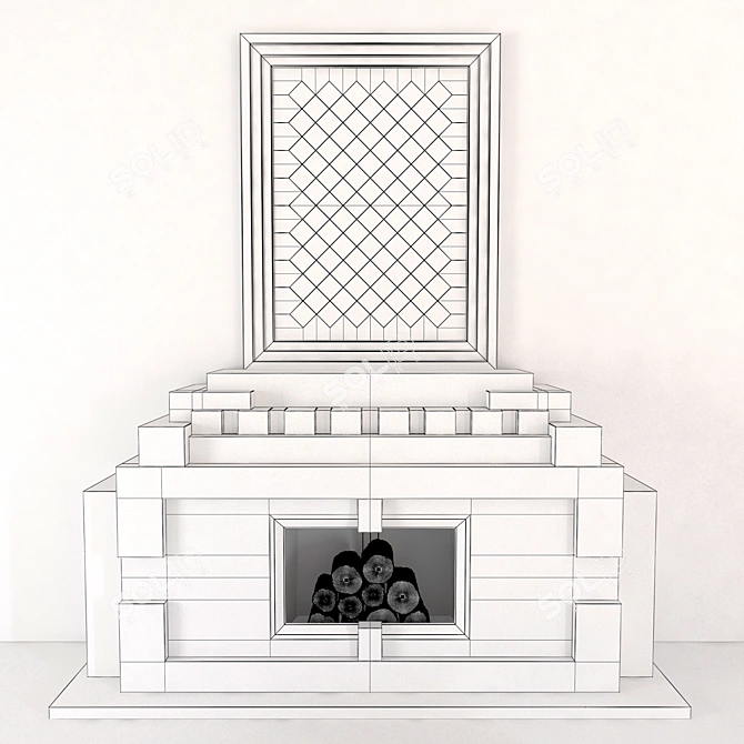 Fior Di Pesco Marble Fireplace 3D model image 3