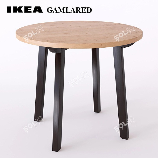 Round Pine Table by Ikea - Relaxing Atmosphere 3D model image 1