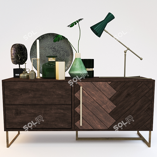 Title: Decorative Set Chest of Drawers 3D model image 1