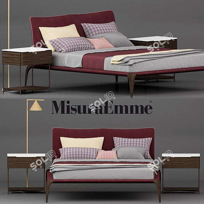 Elegant Margareth Bed: Exquisite Comfort 3D model image 1
