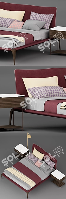 Elegant Margareth Bed: Exquisite Comfort 3D model image 2