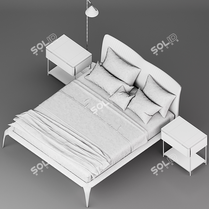 Elegant Margareth Bed: Exquisite Comfort 3D model image 3