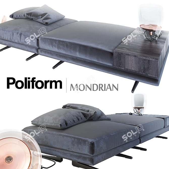 Poliform Ottoman: Stylish and Sleek 3D model image 1