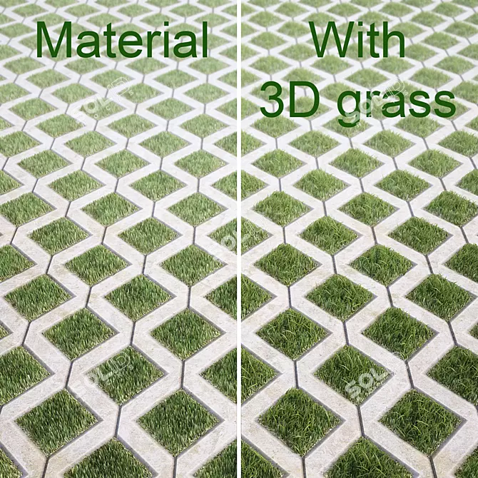  Eco Outdoor Grass Pavers 3D model image 1