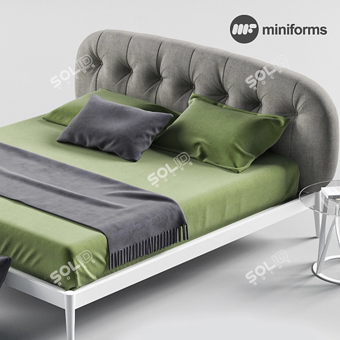 Minimalist Italian Design: Shiko Punto Bed 3D model image 2