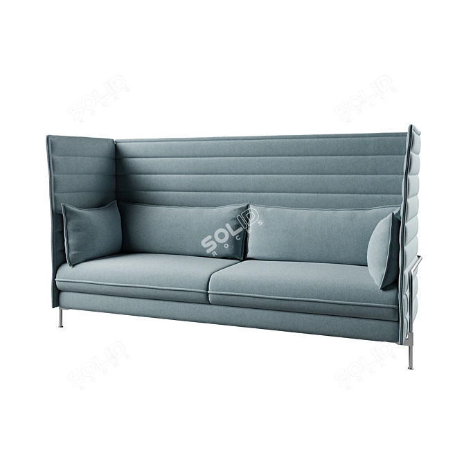 Cozy Retreat: Alcove Highback Three-Seater Sofa 3D model image 1