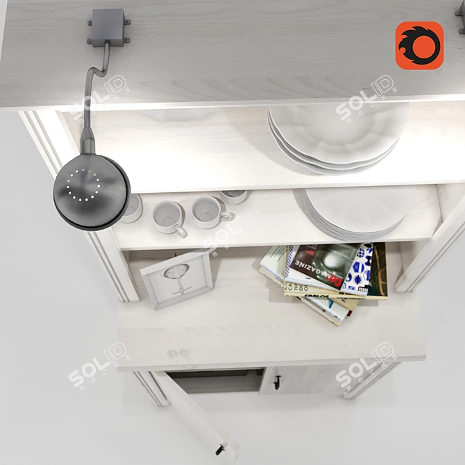 BRUSALI High Cabinet with LED Lighting 3D model image 2