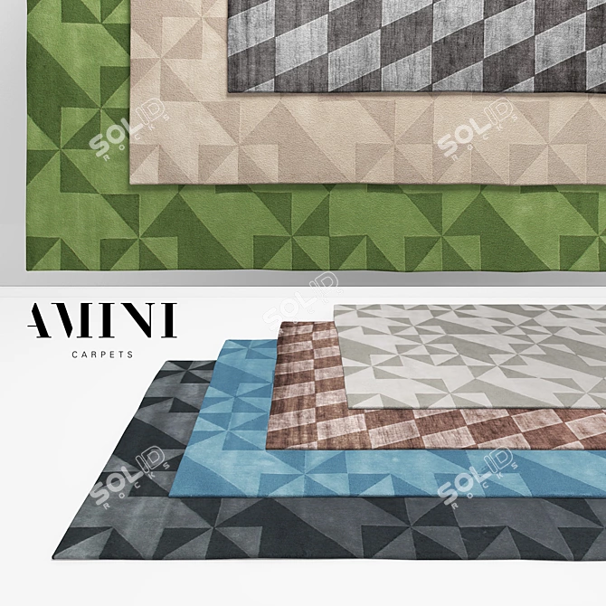 Elegant Amini & Carlo Colombo Rugs 3D model image 1