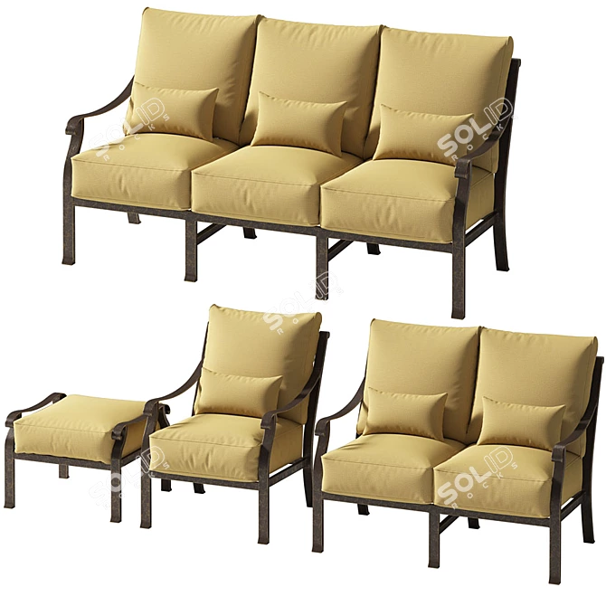 Elegant Madrid Sofas: Vintage Grace 3D model image 1