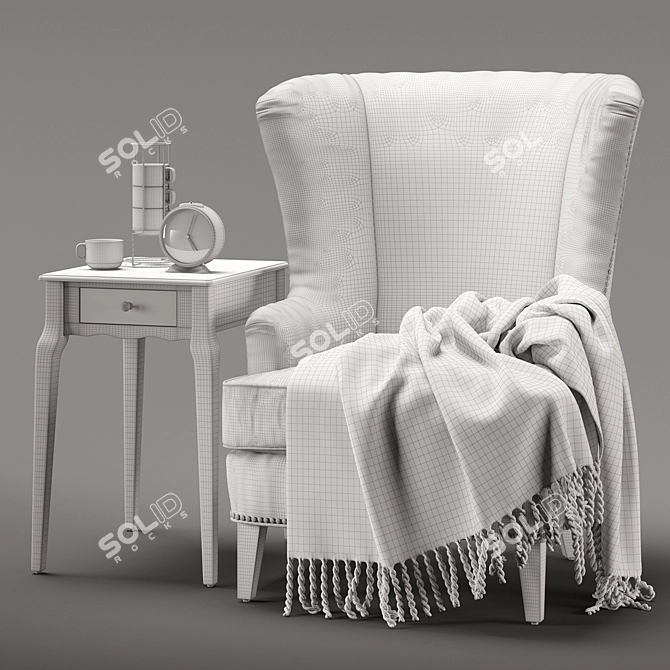 Daggett Lounge Chair & End Table 3D model image 3