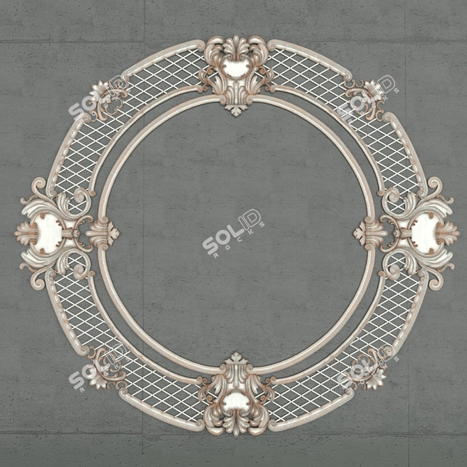 Rectangular with Circular Inlay: 3400x400 & Round: 3800 Dia 3D model image 1