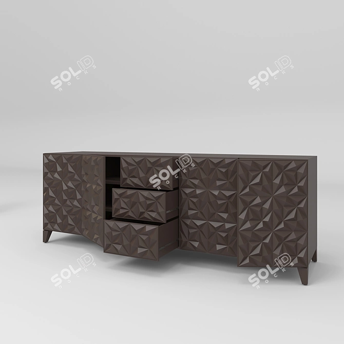 European Sideboard with Thermoplastic Foam Facade 3D model image 2