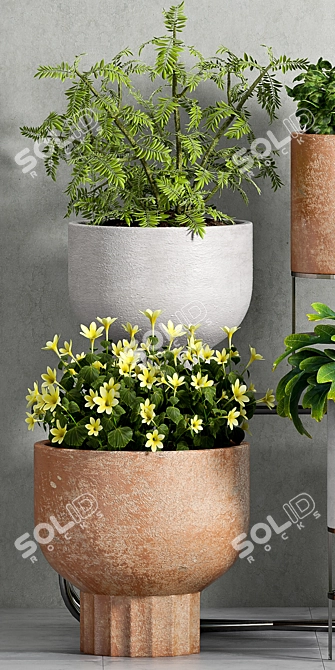 Botanical Bliss Planters Set 3D model image 2