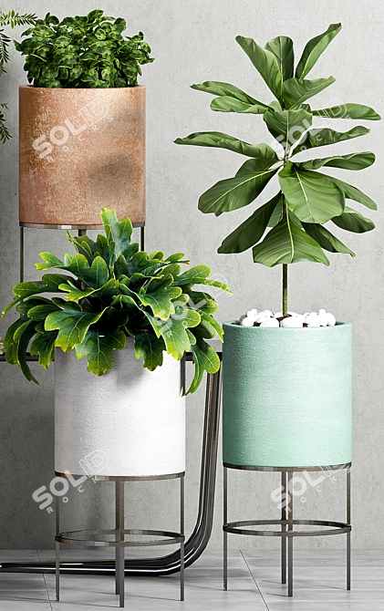 Botanical Bliss Planters Set 3D model image 3