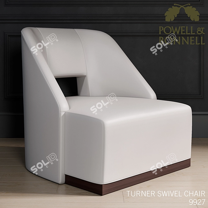 Sleek Swivel Chair by Powell & Bonnell 3D model image 1