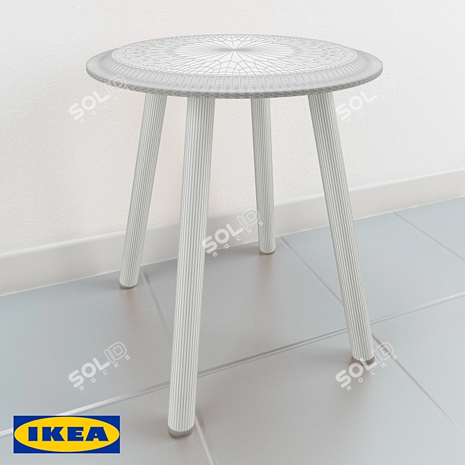 Sleek Beechwood Stool: IKEA PS 2017 3D model image 2